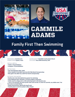 CAMMILE ADAMS Family First Then Swimming