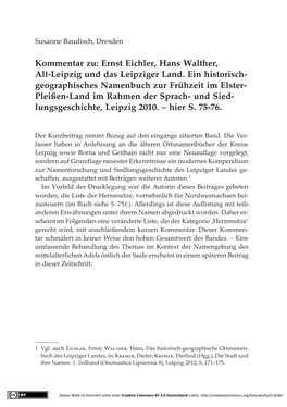 Ernst Eichler, Hans Walther, Alt-Leipzig Und Das Leipziger Land