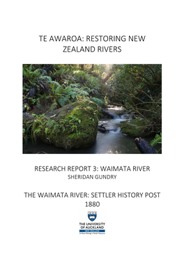 Research Report 3: Waimata River Sheridan Gundry