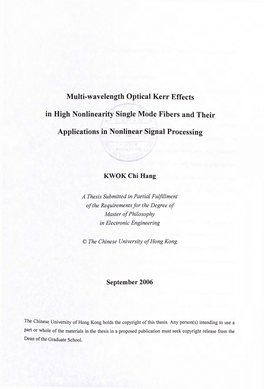 Multi-Wavelength Optical Kerr Effects in High Nonlinearity Single