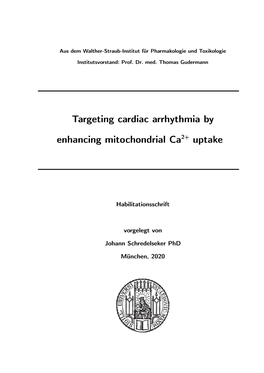 Targeting Cardiac Arrhythmia by Enhancing Mitochondrial Ca2+ Uptake