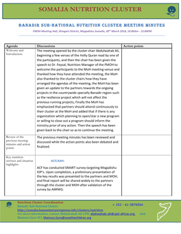 Somalia Nutrition Cluster