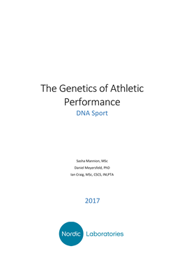 The Genetics of Athletic Performance DNA Sport