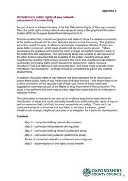 Oxfordshire's Public Rights of Way Network – Assessment of Connectivity