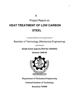 Heat Treatment of Low Carbon Steel