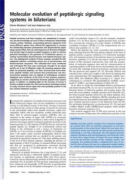 Molecular Evolution of Peptidergic Signaling Systems in Bilaterians