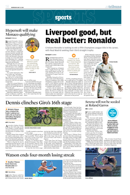 Liverpool Good, but Real Better: Ronaldo