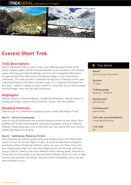 Everest Short Trek