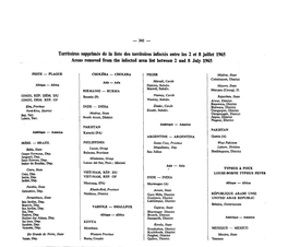 341 — Territoires Supprimés De La Liste Des Territoires Infectés Entre Les 2