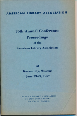 76Th Annual Conference Proceedings of the American Library Association
