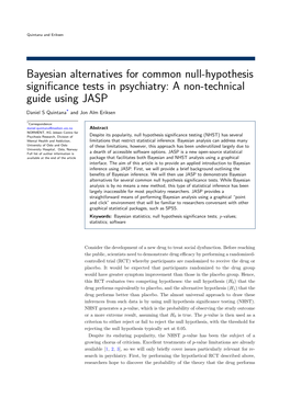 Bayesian Alternatives for Common Null-Hypothesis Significance Tests