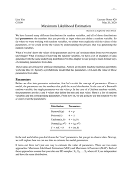 Maximum Likelihood Estimation