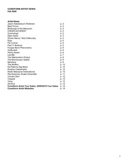 Fall 2009 Artist News: Jason Adasiewicz's Rolldown P. 2 Beat