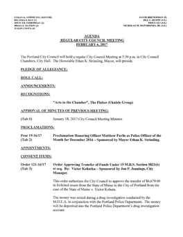 Planning Board Report to City Council Portland, Maine