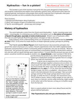 Hydraulics – Fun in a Piston! History of Hydraulics