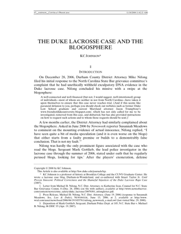 The Duke Lacrosse Case and the Blogosphere