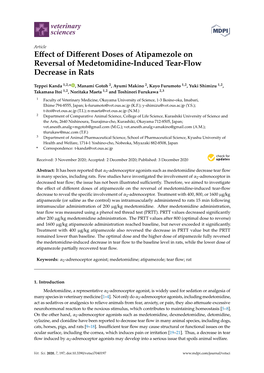 Effect of Different Doses of Atipamezole on Reversal Of