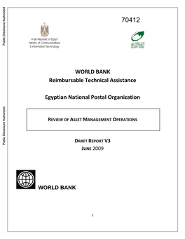 WORLD BANK Reimbursable Technical Assistance Egyptian