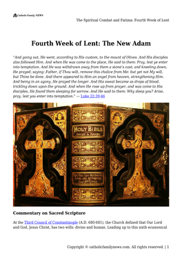 The Spiritual Combat and Fatima: Fourth Week of Lent