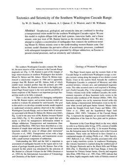 Tectonics and Seismicity of the Southern Washington Cascade Range