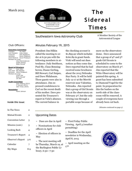 SIAC Newsletter March 2015