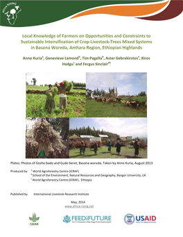 Local Knowledge of Farmers on Opportunities and Constraints to Sustainable Intensification of Crop-Livestock-Trees Mixed Systems