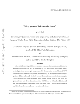 Thirty Years of Erice on the Brane1