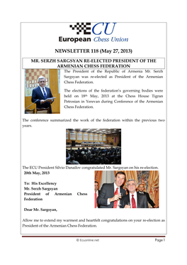 NEWSLETTER 118 (May 27, 2013)