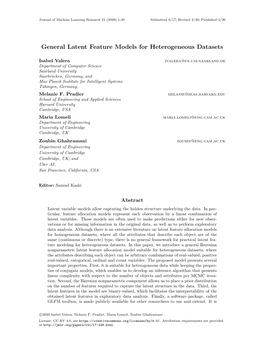 General Latent Feature Models for Heterogeneous Datasets
