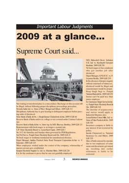 2009 at a Glance... Supreme Court Said