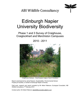 Edinburgh Napier University Biodiversity