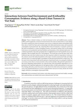 Evidence Along a Rural-Urban Transect in Viet Nam