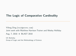 The Logic of Comparative Cardinality