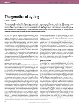 The Genetics of Ageing Cynthia J