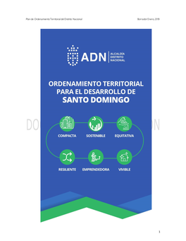Plan De Ordenamiento Territorial Del Distrito Nacional Borrador Enero, 2019