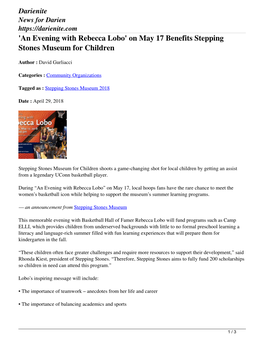 On May 17 Benefits Stepping Stones Museum for Children