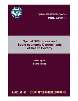 Spatial Differences and Socio-Economic Determinants of Health Poverty