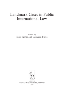 Landmark Cases in Public International Law