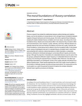 The Moral Foundations of Illusory Correlation