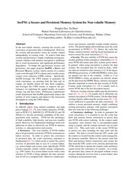 Secpm: a Secure and Persistent Memory System for Non-Volatile Memory