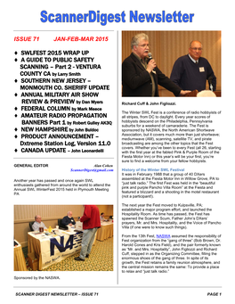 Scanner Digest Newsletter – Issue 71 Page 1