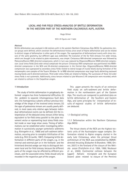 Local and Far Field Stress-Analysis of Brittle Deformation in the Western Part of the Northern Calcareous Alps, Austria