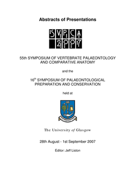 Abstracts of Presentations   