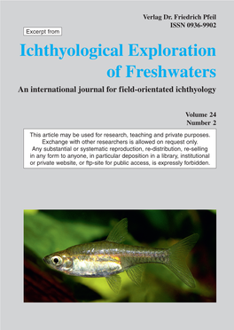 Ichthyological Exploration of Freshwaters an International Journal for Field-Orientated Ichthyology