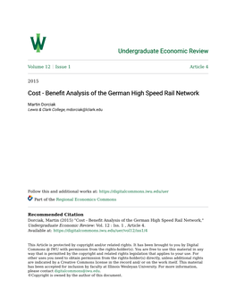 Cost - Benefit Analysis of the German High Speed Rail Network