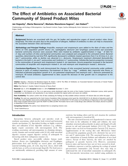 The Effect of Antibiotics on Associated Bacterial Community of Stored Product Mites