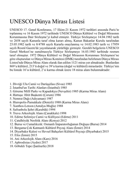 UNESCO Dünya Mirası Listesi.Pdf