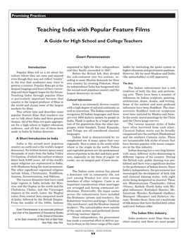 Teaching India with Popular Feature Films