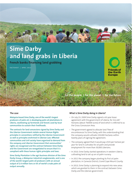 Sime Darby and Land Grabs in Liberia French Banks Financing Land Grabbing