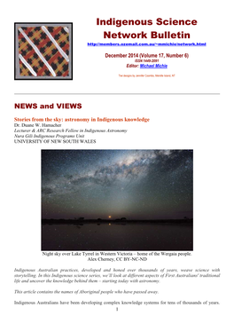 Indigenous Science Network Bulletin